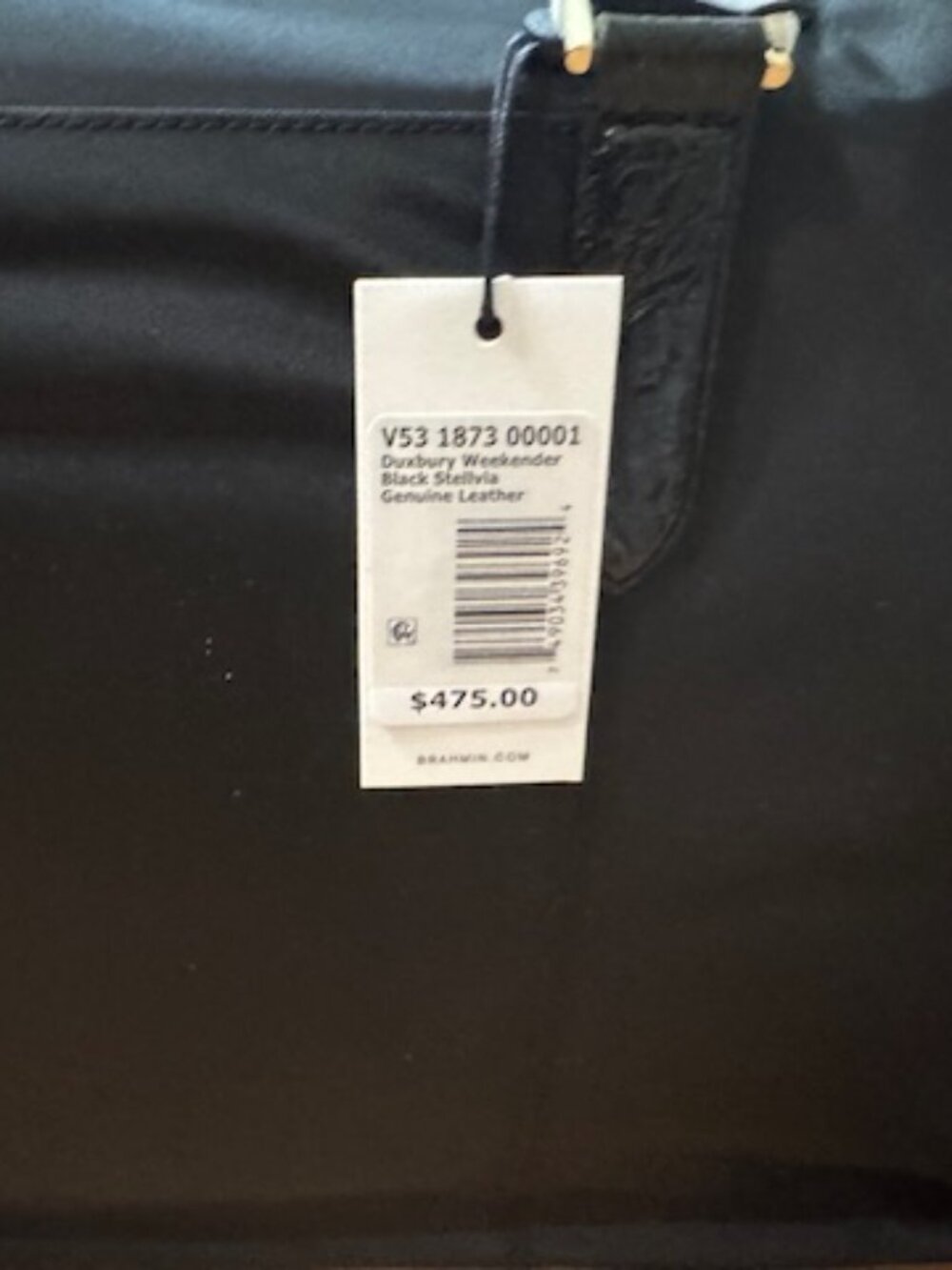 NWT Brahmin Duxbury Weekender Bag - Black Croc Embossed Leather & Nylon - $475 - Picture 7 of 12
